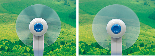 左が通常のディスプレイ、右はフリッカーフリーのディスプレイ