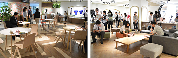 カフェエリアの座席