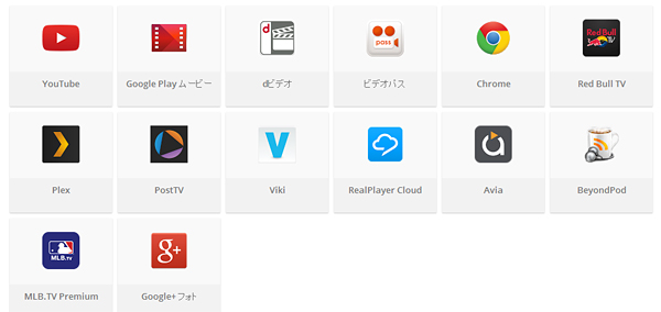 主な「Chromecast」対応アプリ・サービス
