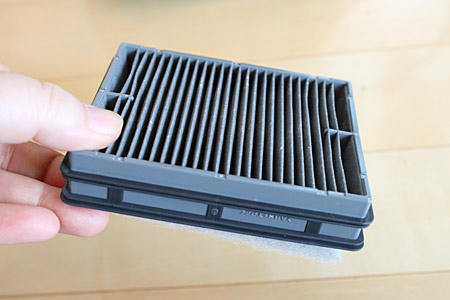 カートリッジセットはクリーンカートリッジ(HEPAフィルター)とクリーンシートの二層構造