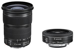 「EF24-105mm F3.5-5.6 IS STM」と「EF-S24mm F2.8 STM」