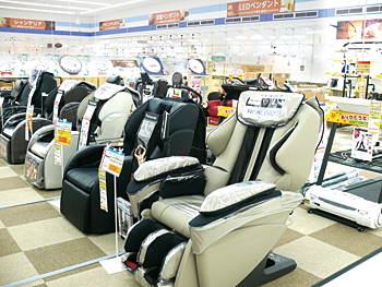 健康器具を中心に体感コーナーを充実させた