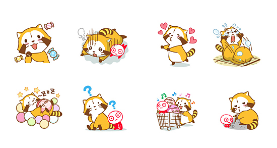 「ラスカル」とコラボレーションしたLINEスタンプ