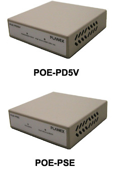 PoE受電アダプタ、PoE給電アダプタ、セットモデル
