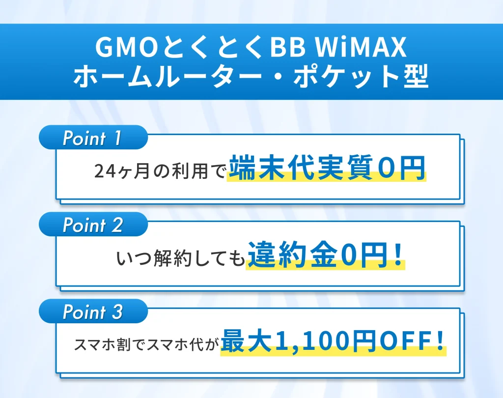 GMOとくとくBB WiMAX｜ホームルーター・ポケット型