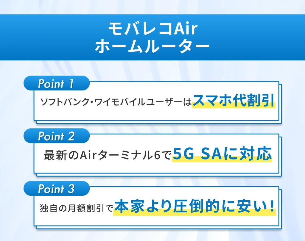 モバレコAir|ホームルーター
