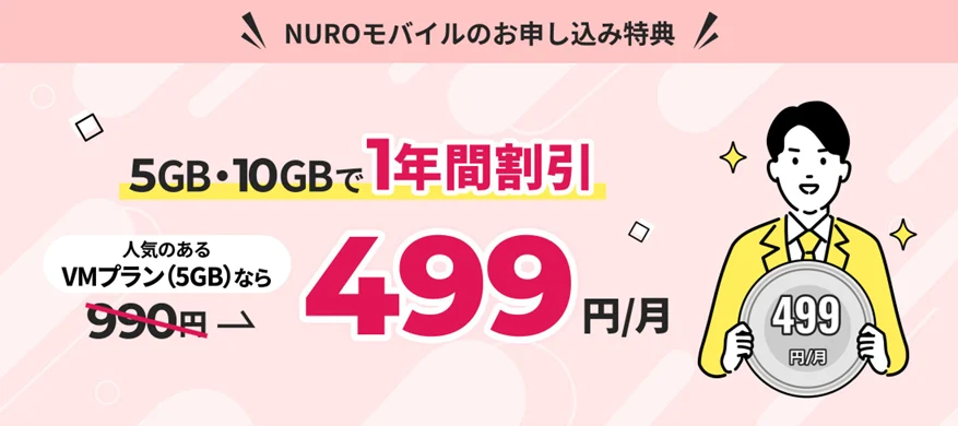格安SIMの乗り換えキャンペーン　NUROモバイル