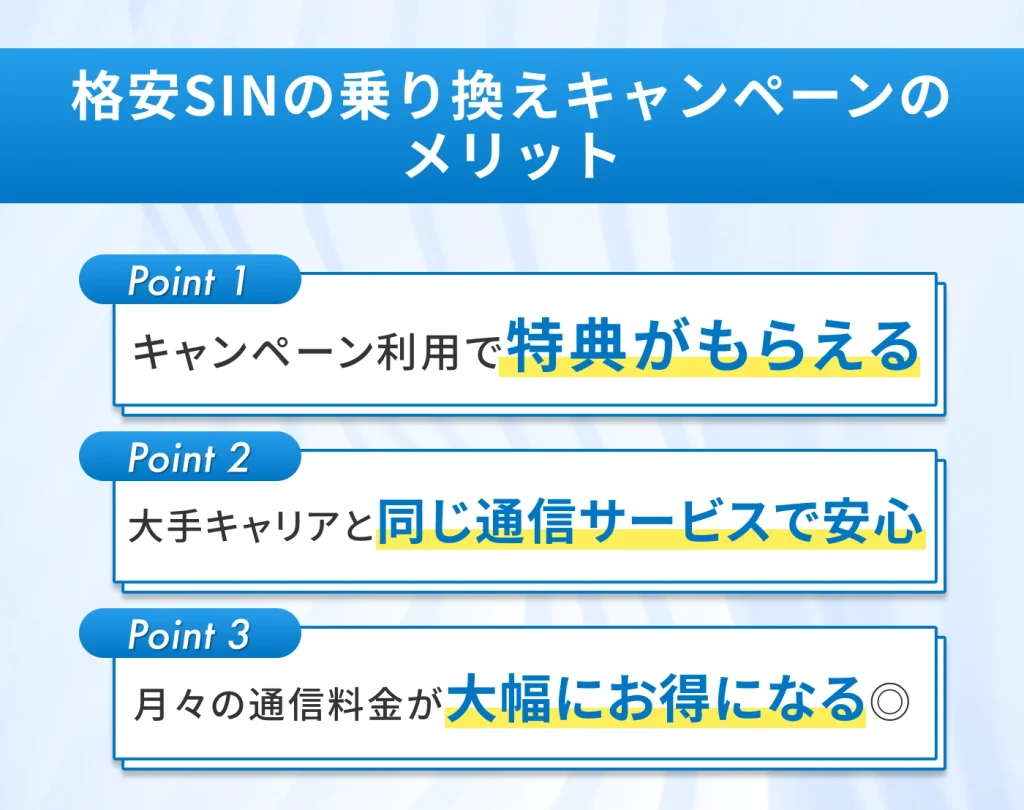 格安SIMの乗り換えキャンペーンのメリット
