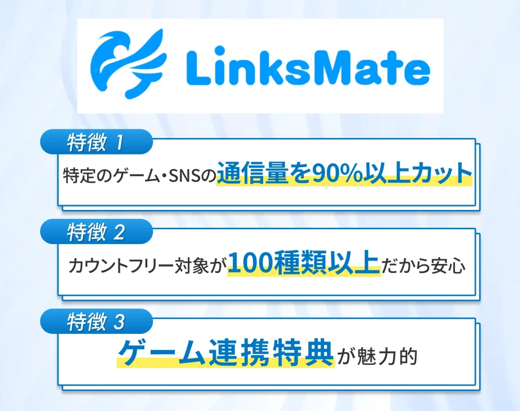 LinksMateはゲーム利用が多い方におすすめの格安SIM