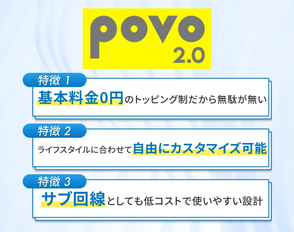 povoは基本料金が0円で従量課金で安く使いたい方におすすめ