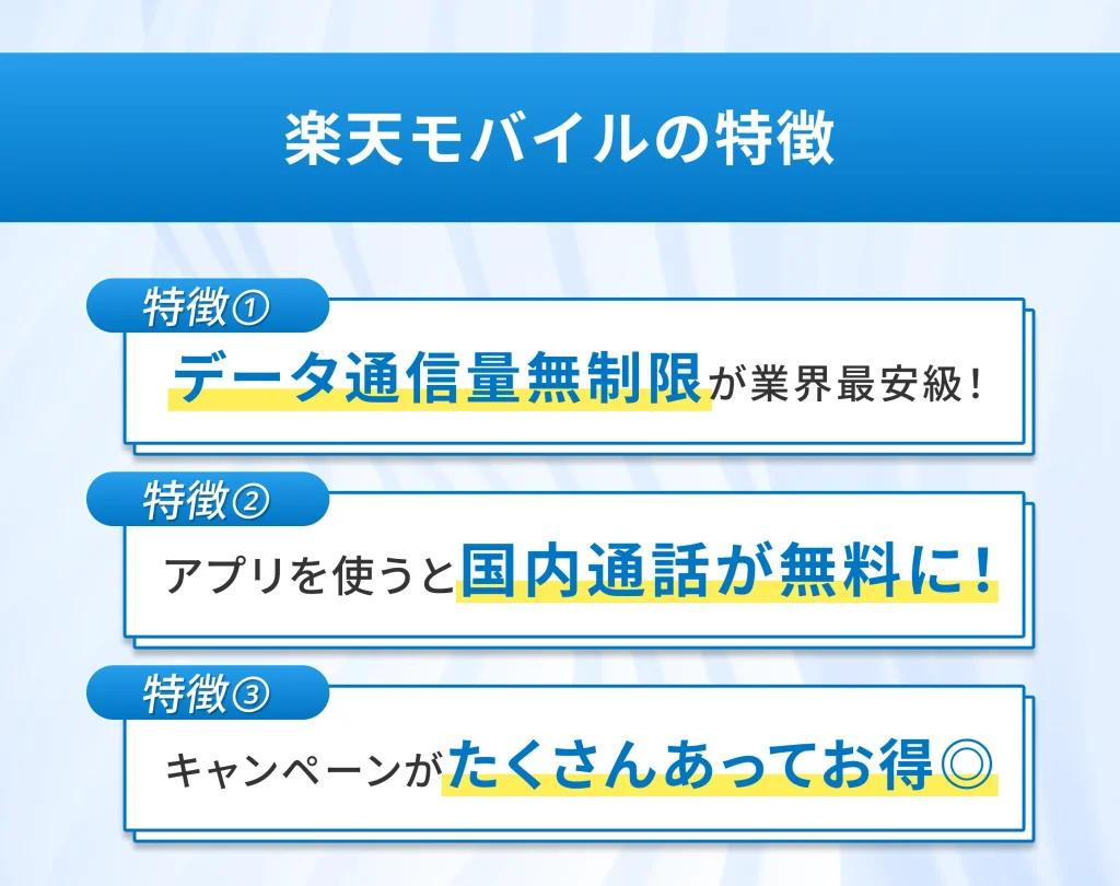 楽天モバイルの特徴