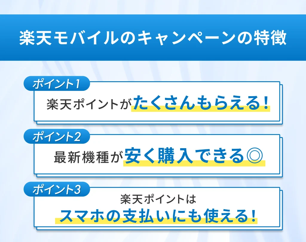 楽天モバイルのキャンペーンの特徴