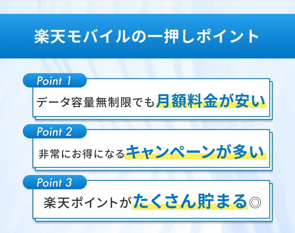 楽天モバイルの一押しポイント