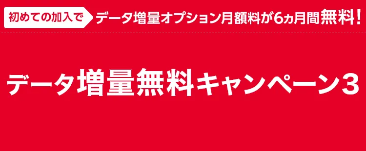 データ増量無料
キャンペーン3