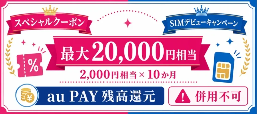 UQモバイルで使えるキャンペーン スペシャルクーポンとSIMデビューキャンペーン