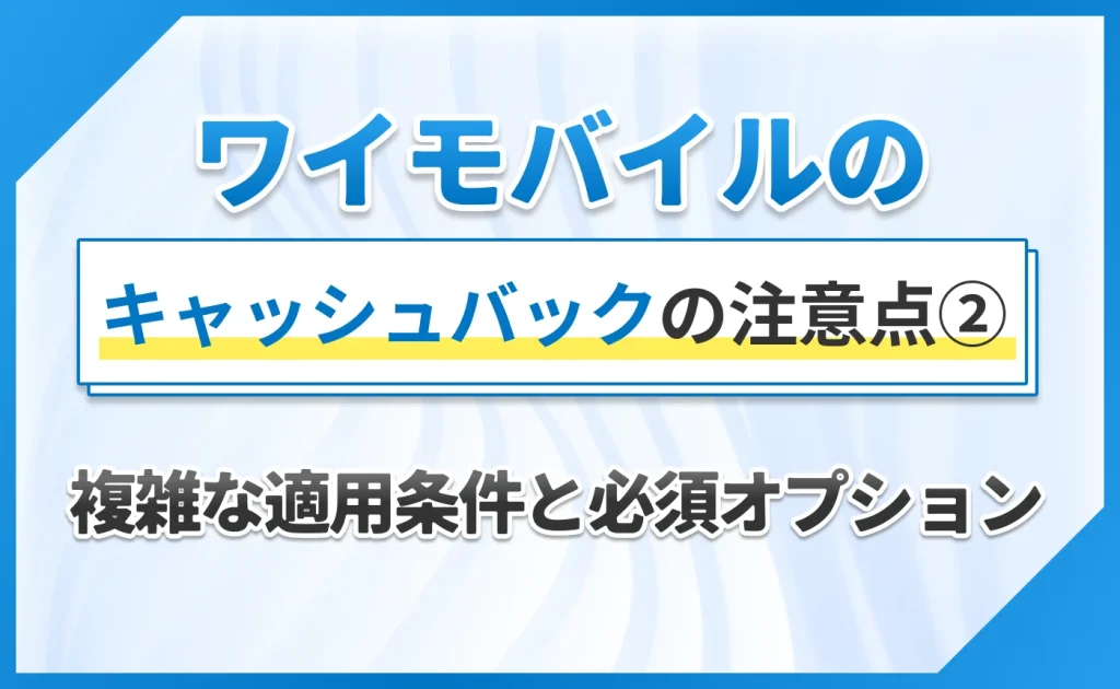 ②複雑な適用条件と必須オプション