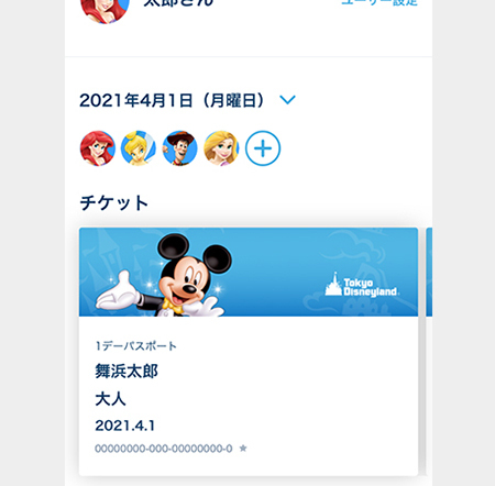 ディズニーチケット施設利用券